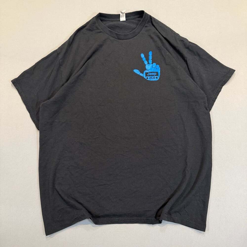 Gildan Jeep Jason Mercier Jeep Run T-Shirt Size XL Black Graphic Tee